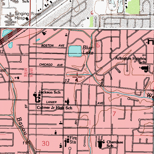 Topographic Map of Apostolic Church of Jesus Christ, MS