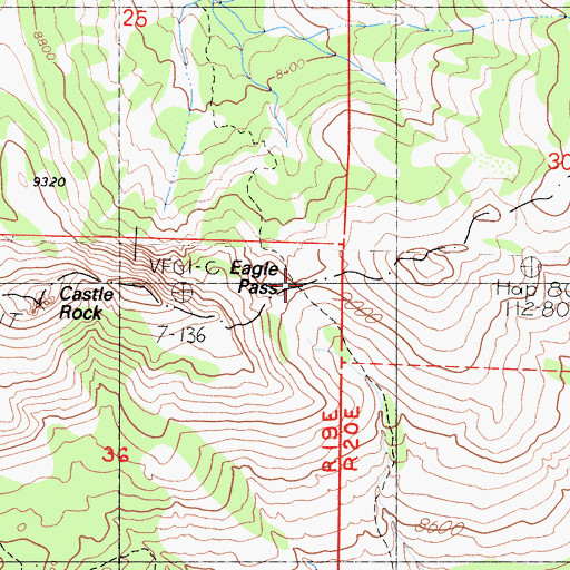 Topographic Map of Eagle Pass, CA