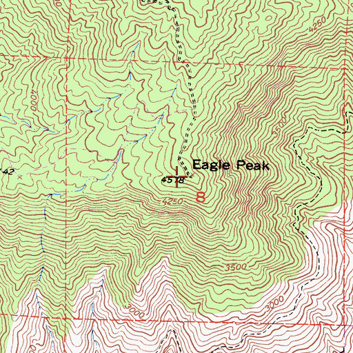 Topographic Map of Eagle Peak, CA