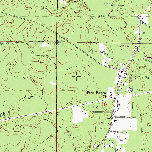 Topographic Map of Vancleave Community Center, MS