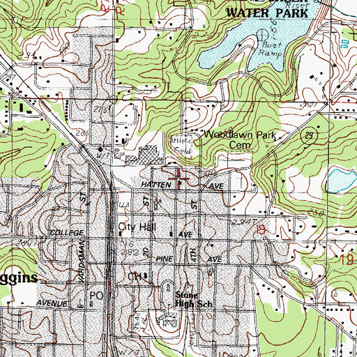 Topographic Map of Christ the Victor Christian Church, MS