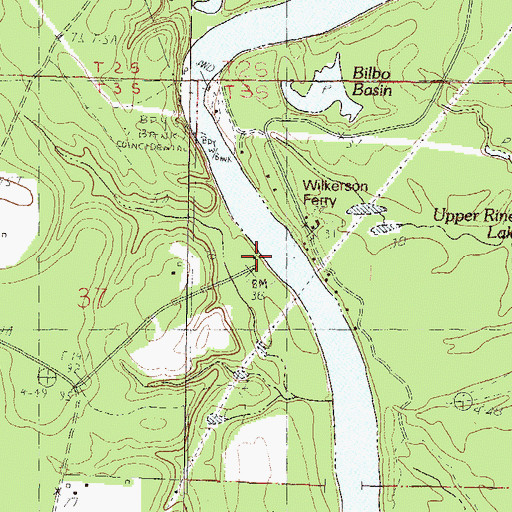 Topographic Map of Wilkerson Ferry Boat Ramp, MS