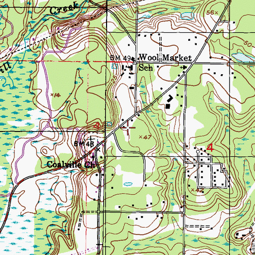Topographic Map of Apple Valley Mobile Park, MS
