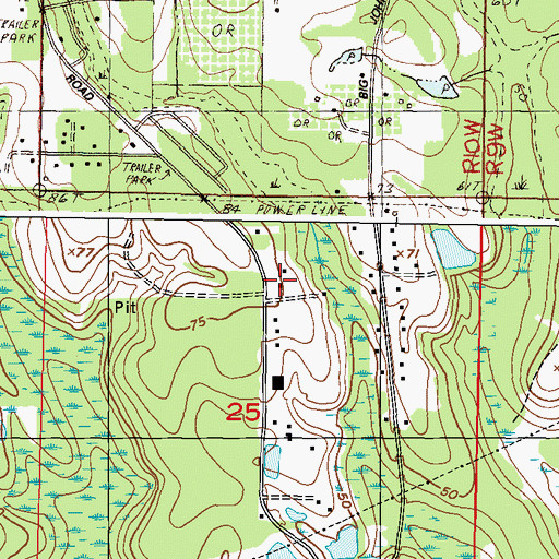 Topographic Map of Prince of Peace Baptist Church, MS