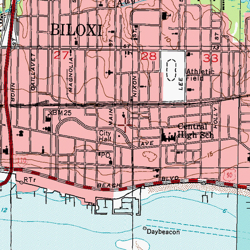 Topographic Map of Saint Paul United Methodist Church, MS