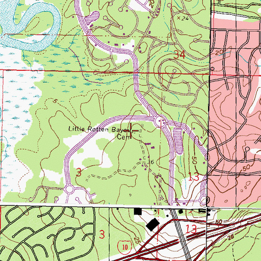 Topographic Map of Diamondhead United Methodist Church, MS