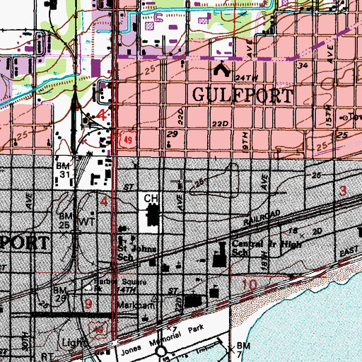 Topographic Map of Bible Way Baptist Church, MS