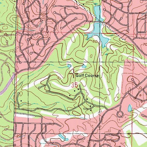 Topographic Map of Diamondhead Country Club, MS