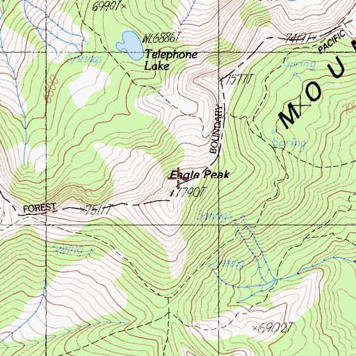 Topographic Map of Eagle Peak, CA