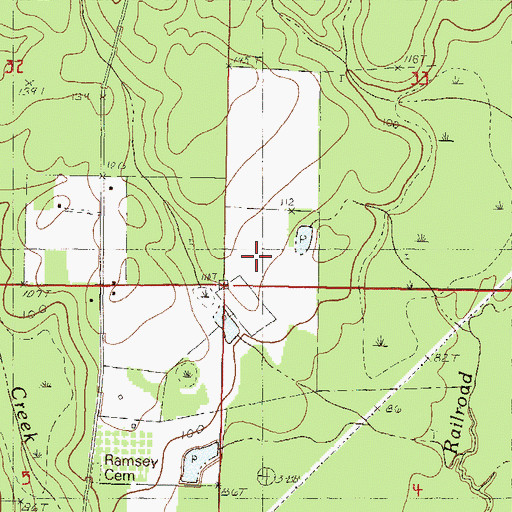 Topographic Map of Fallen Oak Golf Club, MS