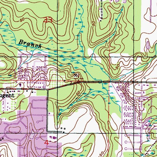 Topographic Map of Orange Grove Church of Christ, MS