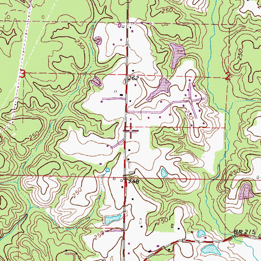 Topographic Map of Gay's Mobile Home Park, MS