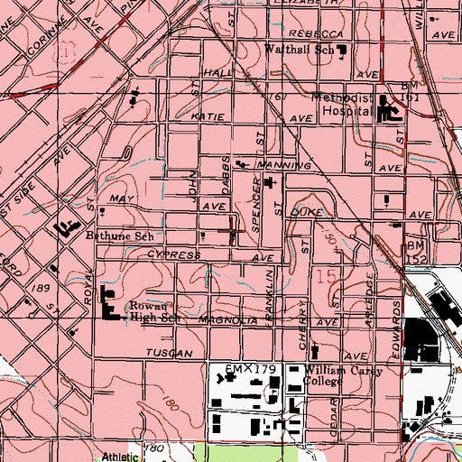 Topographic Map of Pathway Christian Fellowship Church, MS