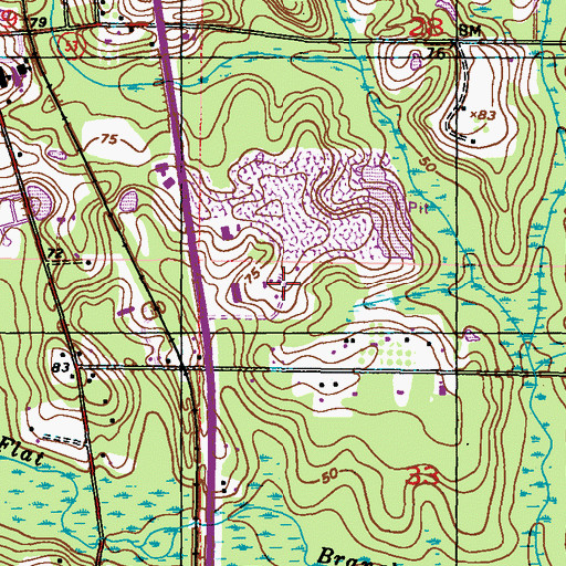 Topographic Map of Hidden Acres Mobile Home Park, MS
