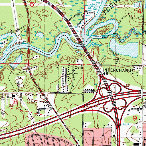 Topographic Map of Hidden River Mobile Ranch, MS