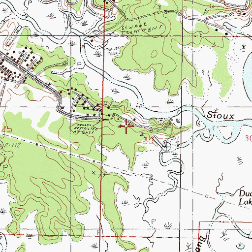 Topographic Map of Indian Point Recreational Vehicle Park, MS