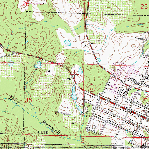 Topographic Map of Lumberton Family Life Center, MS