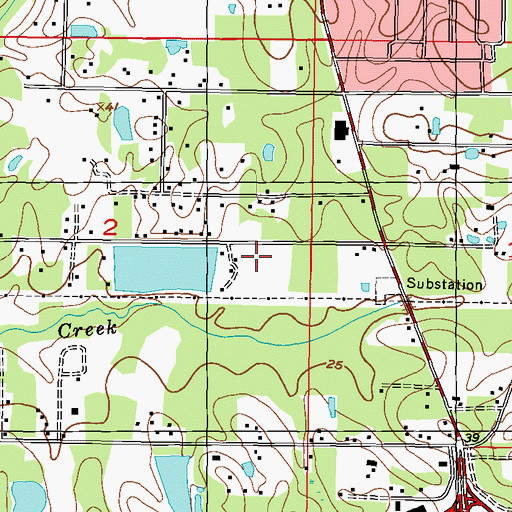 Topographic Map of Martin Lake Resort Recreational Vehicle Park, MS