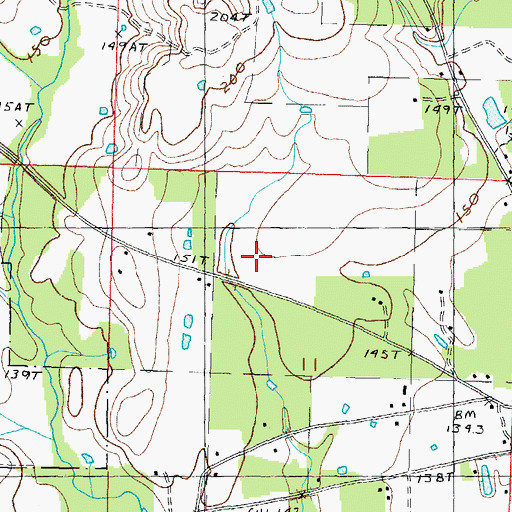 Topographic Map of Serenity Missionary Baptist Church, MS