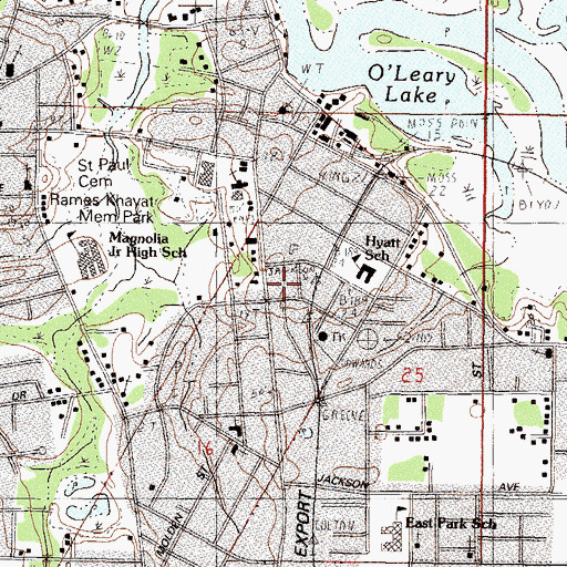 Topographic Map of First Baptist Church, MS