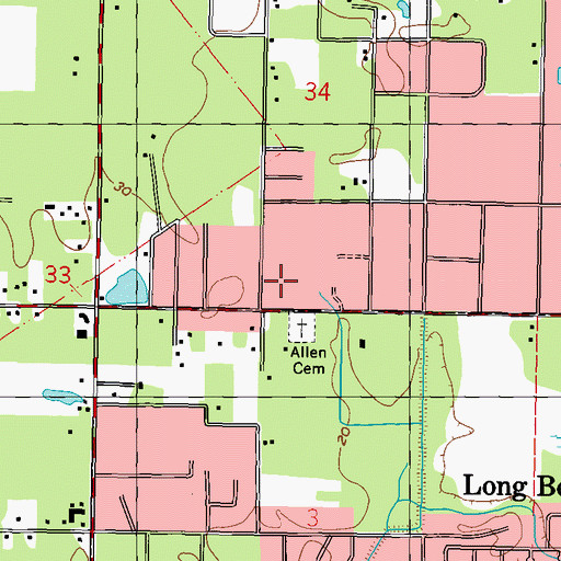 Topographic Map of Travis Lott Mobile Home Park, MS