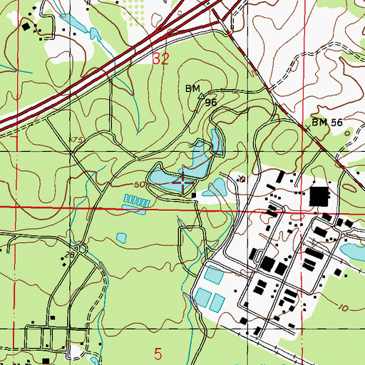 Topographic Map of Pickens Lagoon, MS