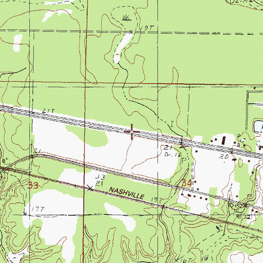 Topographic Map of US Highway 90 Roadside Park, MS