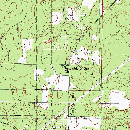 Topographic Map of Vancleave Church of Christ, MS