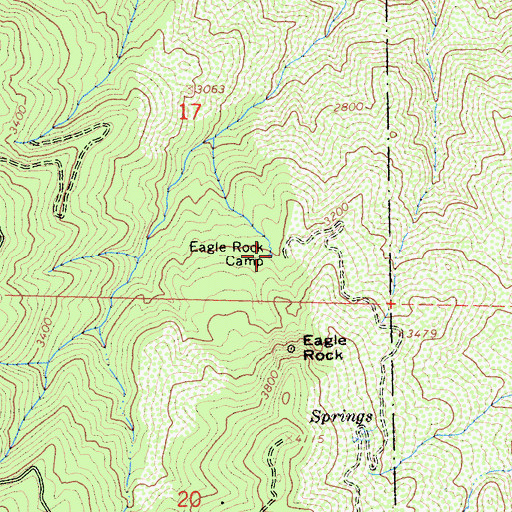 Topographic Map of Eagle Rock Camp, CA