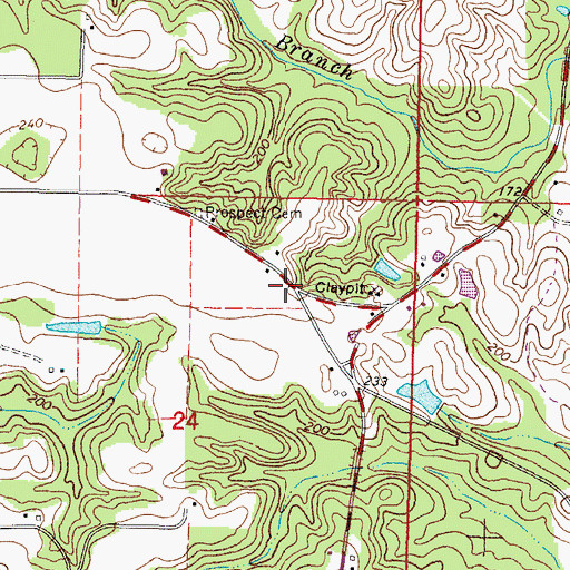 Topographic Map of Young Mobile Home Park, MS
