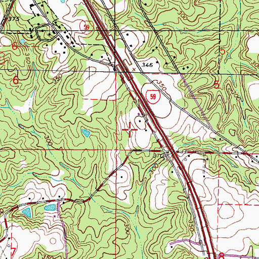 Topographic Map of Bellecrest Mobile Home Village, MS