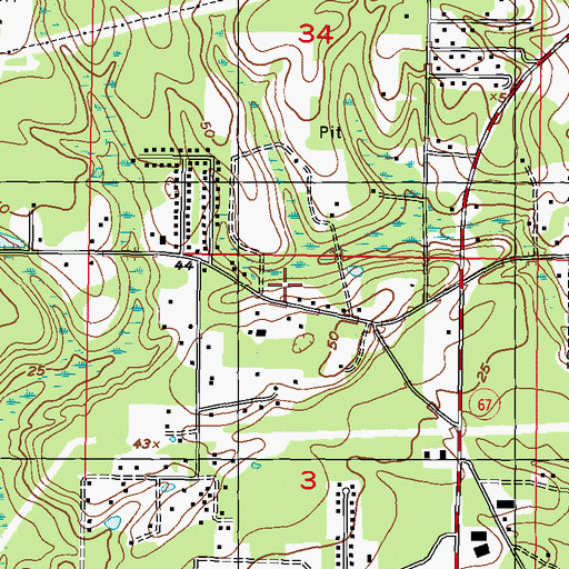 Topographic Map of Coast Community Church, MS