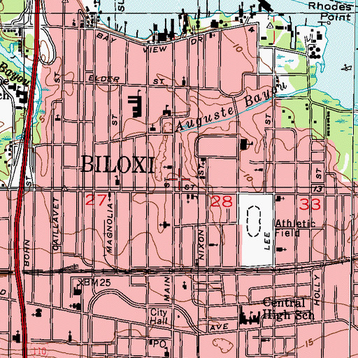 Topographic Map of First Missionary Baptist Church, MS