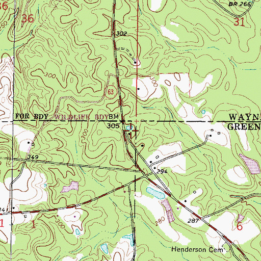 Topographic Map of Immanuel Free Will Baptist Church, MS