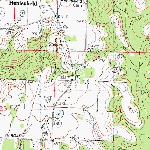 Topographic Map of Calvary Baptist Church, MS