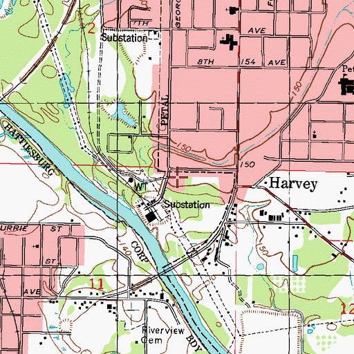 Topographic Map of Caritas Manor Nursing Home, MS