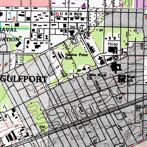 Topographic Map of Greater Freewill Church of God in Christ, MS