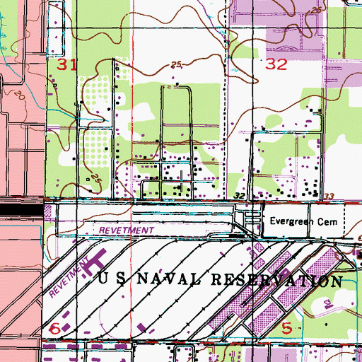 Topographic Map of Gulfport Heights Baptist Church, MS