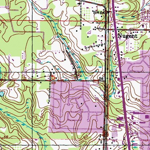 Topographic Map of Orange Grove Presbyterian Church, MS