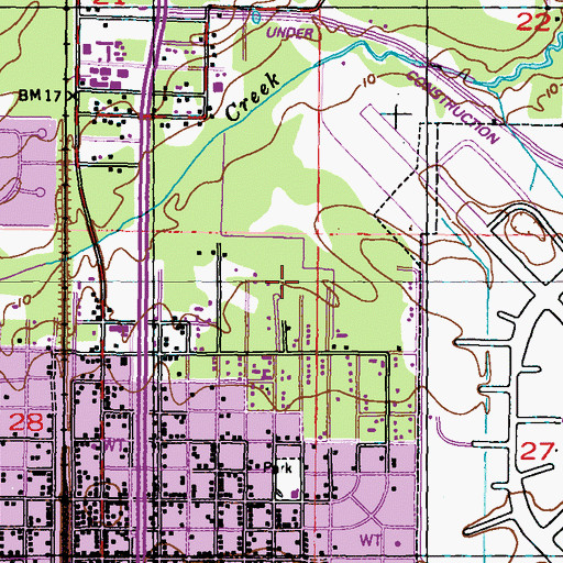 Topographic Map of Washington Chapel Christian Methodist Episcopal Church, MS