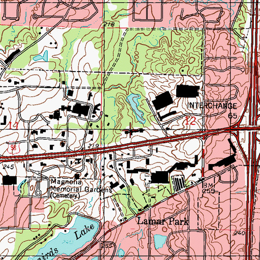 Topographic Map of First Presbyterian Church, MS