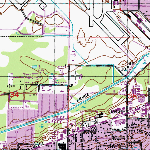Topographic Map of Gulfport Par 3 Golf Course, MS
