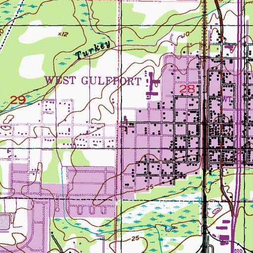 Topographic Map of Isiah Fredericks Community Center, MS