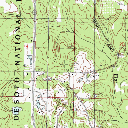 Topographic Map of La Cresta Mobile Home Park, MS