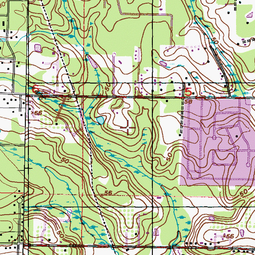 Topographic Map of Lakeview Nursing Center, MS