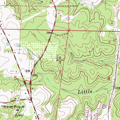 Topographic Map of Lamar County Industrial Park, MS