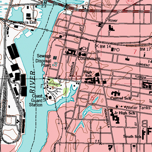 Topographic Map of Lewis Mobile Park, MS