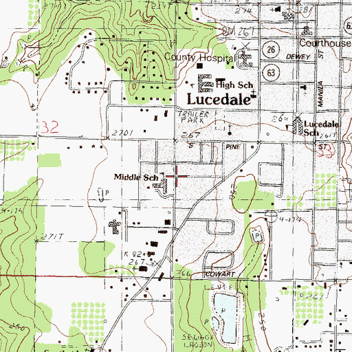 Topographic Map of Saint James United Methodist Church, MS