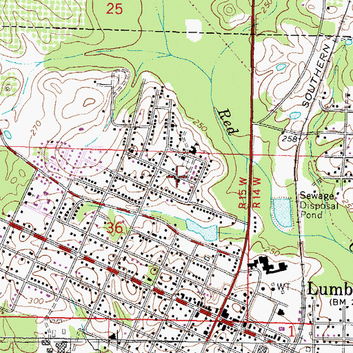 Topographic Map of Morning Star Baptist Church, MS