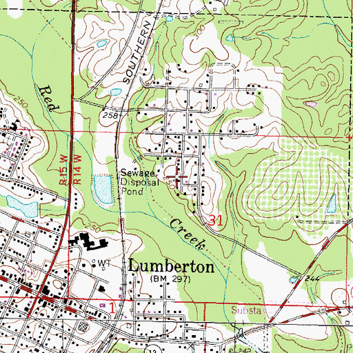 Topographic Map of Sweet Beulah Missionary Baptist Church, MS